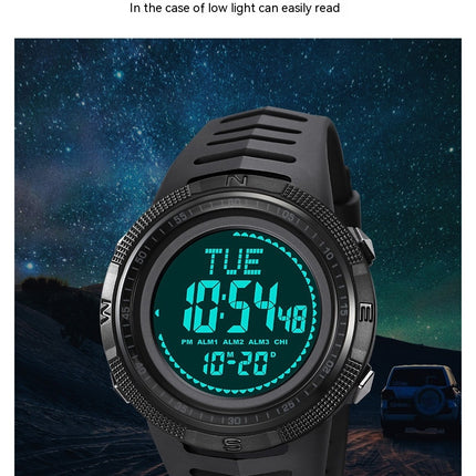 Sports Digital LED Screen Watches for Men Waterproof Luminous Stopwatch Alarm Watch