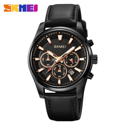 Men's Watch, Genuine Leather Strap Quartz Waterproof Analog Watches