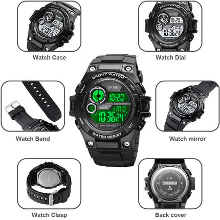 Men's Multifunction Digital LED Watch Electronic Waterproof Sports Watch