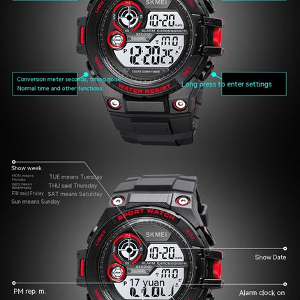 Men's Multifunction Digital LED Watch Electronic Waterproof Sports Watch