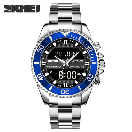 Men's LED Analog Digital Date Week Sports Outdoor Steel Watch