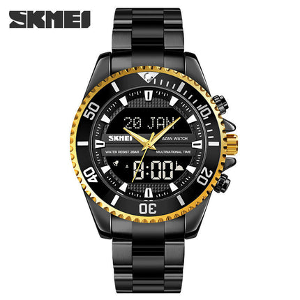 Men's LED Analog Digital Date Week Sports Outdoor Steel Watch