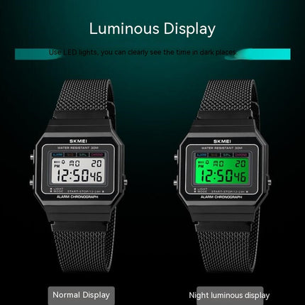 Men's Digital Watch Staineless Steel Bracelet Watch