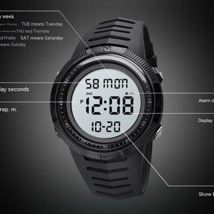 Men's Digital Watch, Outdoor LED Backlight Men Watch with Day Date,Waterproof Wrist Watch