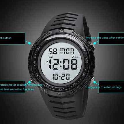 Men's Digital Watch, Outdoor LED Backlight Men Watch with Day Date,Waterproof Wrist Watch