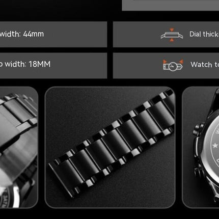 Men's Digital Watch Fashion Sports Stainless Steel Waterproof Wristwatch