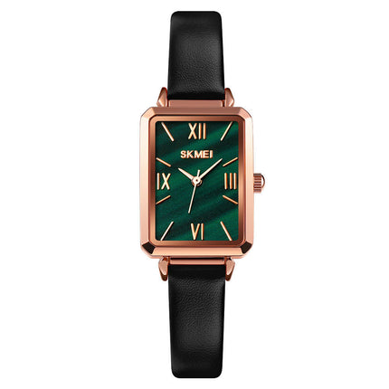 Time Beauty, Simplicity, Light Luxury, Retro Square Small Green Watch SKMEI Small Square Women's Watch, Women's Quartz Watch