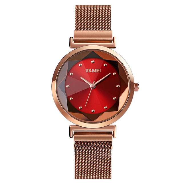 Women Stylish Watch Stainless Steel Mesh Band Watch