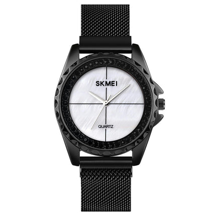 Women's Watch, Stainless Steel Mesh Band, Analog Minimalist Watch