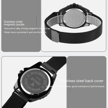 Women's Watch, Stainless Steel Mesh Band, Analog Minimalist Watch