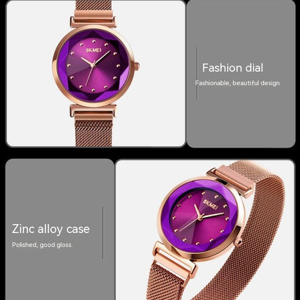 Women Stylish Watch Stainless Steel Mesh Band Watch