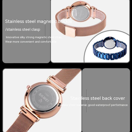 Women Stylish Watch Stainless Steel Mesh Band Watch