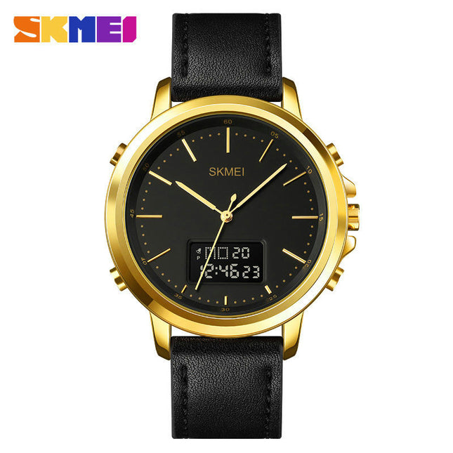 Men's Analog Digital Watches Casual Leather Strap Sport Watch