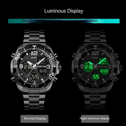 Men's Multifunction Waterproof Sport Digital Watch with Dual Time