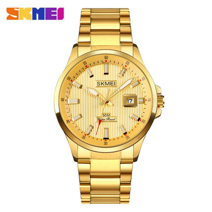 Watches for Men Stainless Steel Waterproof Calendar Quartz Wristwatches