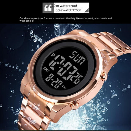 Men's Digital Watch Stainless Steel Band Wrist Watches for Men