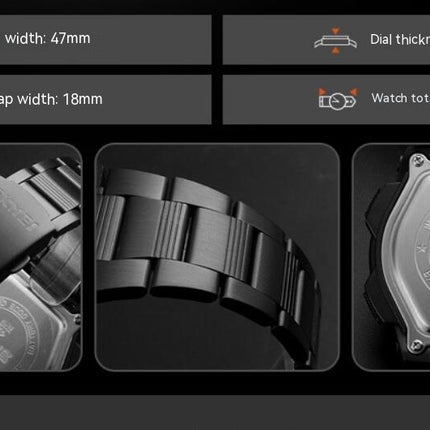 Men's Digital Dual Display Watches Multifunctional Waterproof Watch