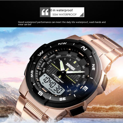 Men's Digital Dual Display Watches Multifunctional Waterproof Watch