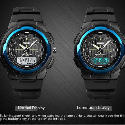 Men's Watches Multi Function Waterproof Sports Backlight Dual Time Watch