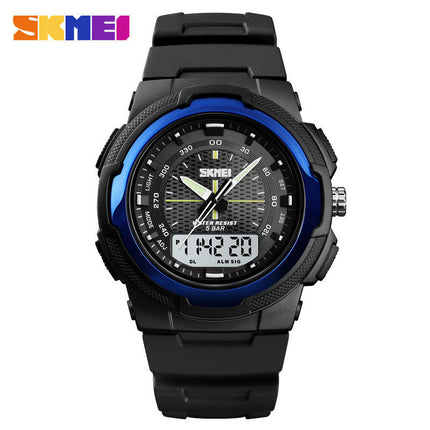 Men's Watches Multi Function Waterproof Sports Backlight Dual Time Watch