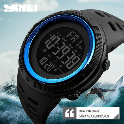 Men's Digital Sports Watch, Multifunction Chronograph Waterproof Wristwatch