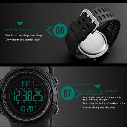 Men's Digital Sports Watch, Multifunction Chronograph Waterproof Wristwatch