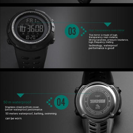 Men's Digital Sports Watch, Multifunction Chronograph Waterproof Wristwatch