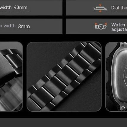 Men's Digital Multi-Function Watches Dual Time Waterproof Watch