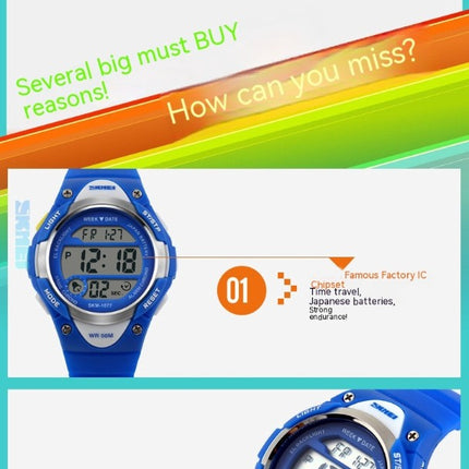 Boy's Waterproof Electronic Watches Alarm Luminous Wristatches