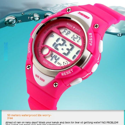 Boy's Waterproof Electronic Watches Alarm Luminous Wristatches