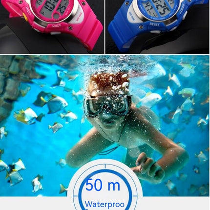 Boy's Waterproof Electronic Watches Alarm Luminous Wristatches