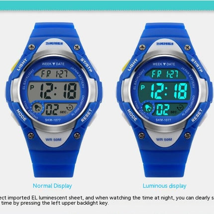 Boy's Waterproof Electronic Watches Alarm Luminous Wristatches