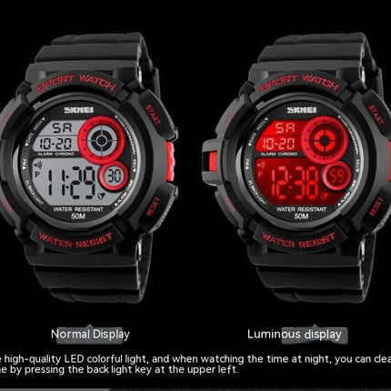 Men's Boy's Sports Multifunction Waterproof Digital Watch Electronic Alarm Backlight Watch