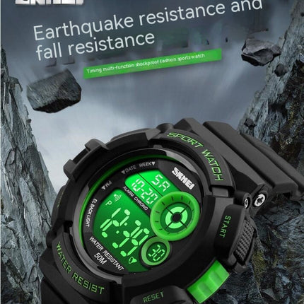 Men's Boy's Sports Multifunction Waterproof Digital Watch Electronic Alarm Backlight Watch