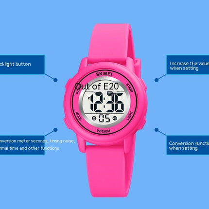 Kids Watch Silicone Outdoor Sport LED Electrical Wrist Watch with Alarm