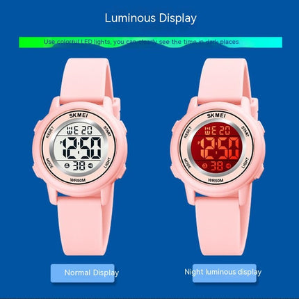 Kids Watch Silicone Outdoor Sport LED Electrical Wrist Watch with Alarm