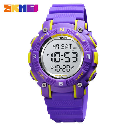 Kids Digital Sport Waterproof Electronic Multi Function Watches, 7 Colorful LED Luminous Wristwatch