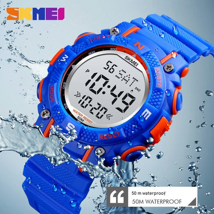 Kids Digital Sport Waterproof Electronic Multi Function Watches, 7 Colorful LED Luminous Wristwatch