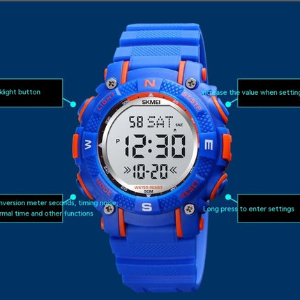 Kids Digital Sport Waterproof Electronic Multi Function Watches, 7 Colorful LED Luminous Wristwatch