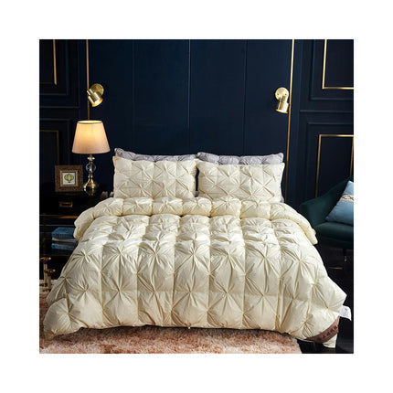 White Goose Feather Down Duvet King Size, All Season Goose Feather Comforter Soft Duvet Quilt