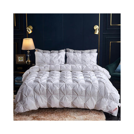 White Goose Feather Down Duvet King Size, All Season Goose Feather Comforter Soft Duvet Quilt