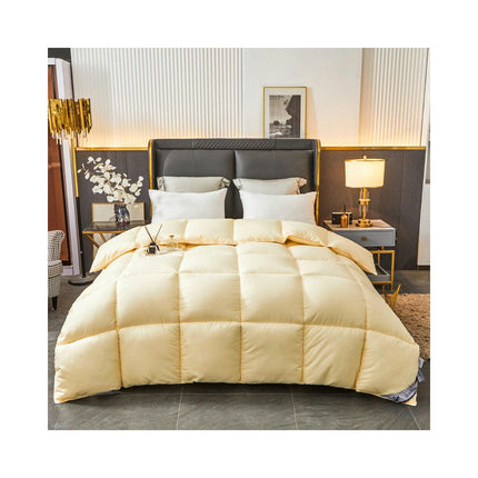 Quilt Goose Feathers Down Comforter Duvet Quilt-Soft All Season Down Comforter Fluffy Warmth