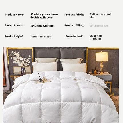 Quilt Goose Feathers Down Comforter Duvet Quilt-Soft All Season Down Comforter Fluffy Warmth