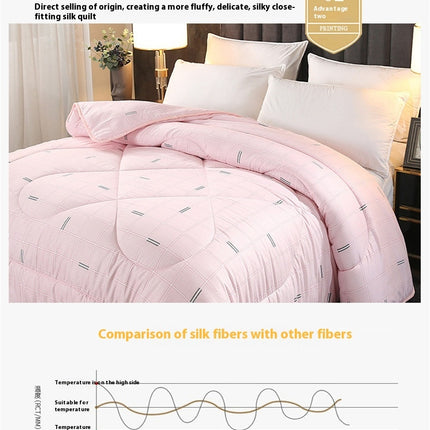 Silk Comforter with Cotton Soft Silk Quilt Breathable Silk Comforter Warmth for Winter Quilt