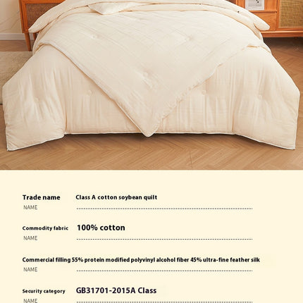 Queen Comforter Solid Comforter Cotton Quilt- Ultra Soft Bedding Warmth for All Seasons Comforter