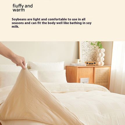 Queen Comforter Solid Comforter Cotton Quilt- Ultra Soft Bedding Warmth for All Seasons Comforter