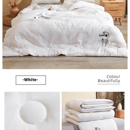 Simple Cotton Quilt Lightweight Comforter All Season Soft Bed Comforter-Warm Fluffy