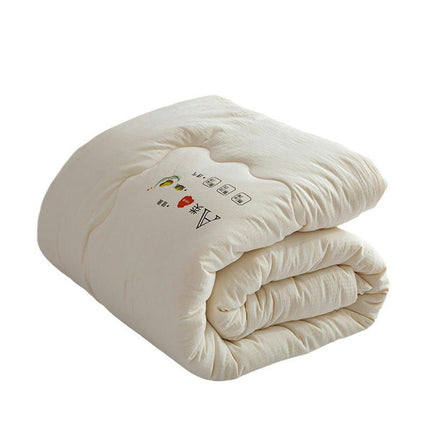 Warm Fluffy Cotton Comforter Queen Size All Season Breathable Soft Quilt Alternative Comforter