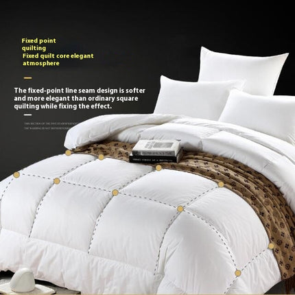 White Warm Winter Quilt Cotton Feather Quilt Ultra Soft Bedding Comforter- All Season