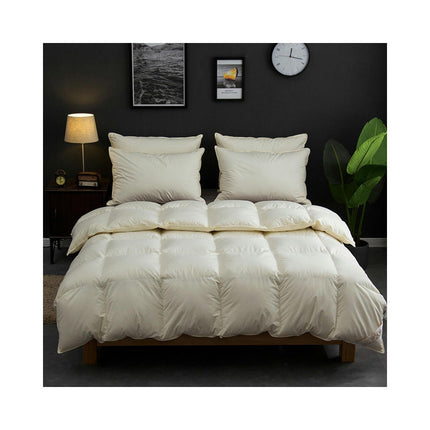 Warm Winter Comforter 100% Cotton Duvet Queen Size Zipper Duvet Soft, Breathable Bedding